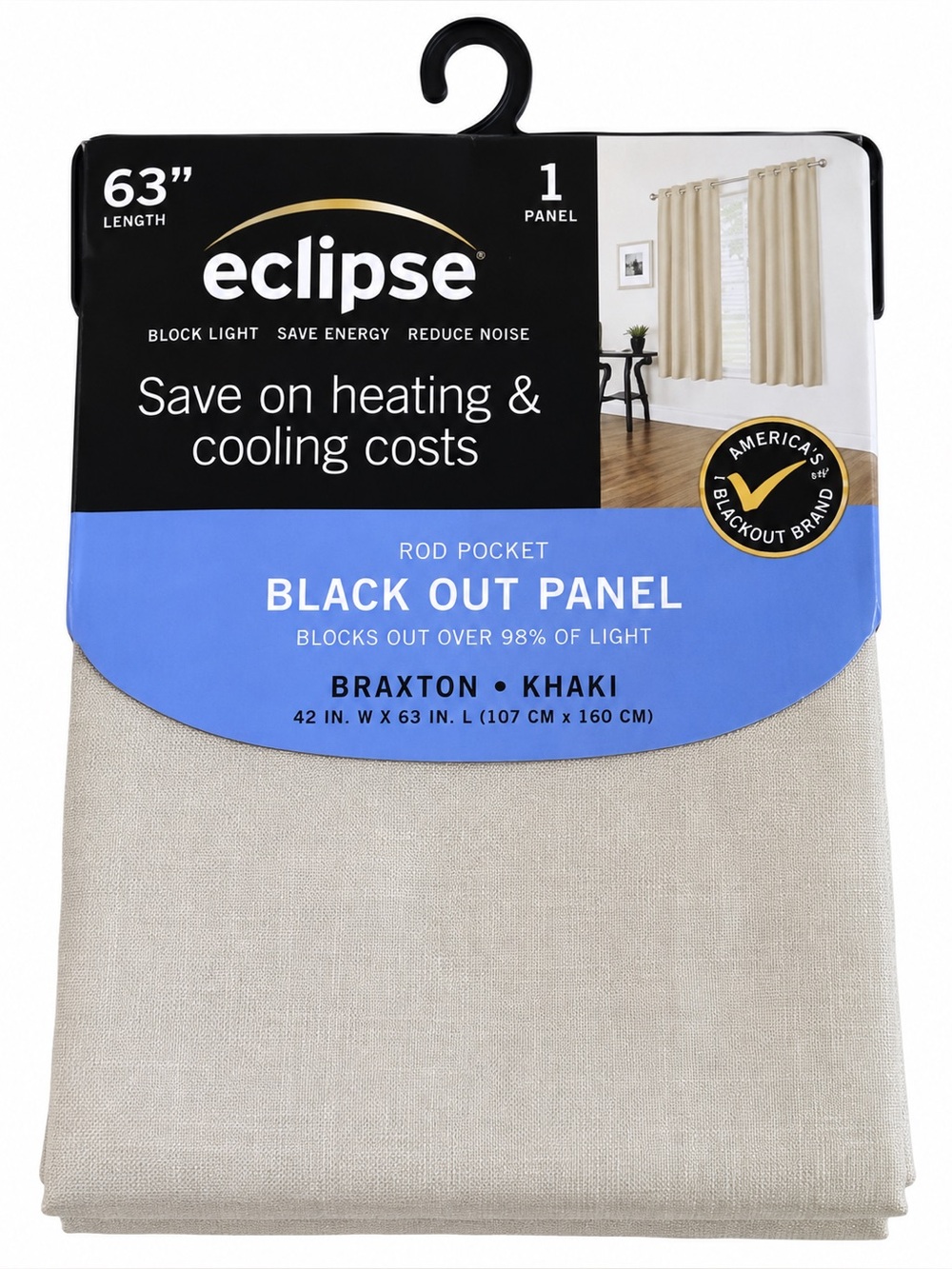 NWT 63” Eclipse black out‎ curtain panel